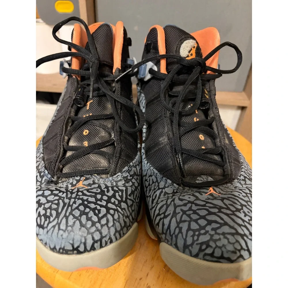 Jordan 6 Rings Elephant Print Black Atomic Orange New Slate 322992-025 Mens 11.5